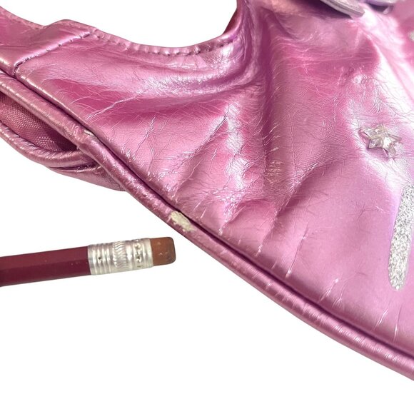 Sanrio Hello Kitty 2011 Pink Silver Metallic Glittered Girls Shoulder Bag Purse - Picture 5 of 13